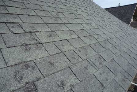 Hail damaged roof